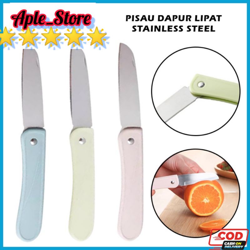 

Pisau Lipat Mini Stainless Steel / Pisau Dapur Traveling Warna Warni / Alat Pengupas Pemotong Buah Sayur Anti Karat Potong Sayuran Non Slip Travel Size Mudah dibawa