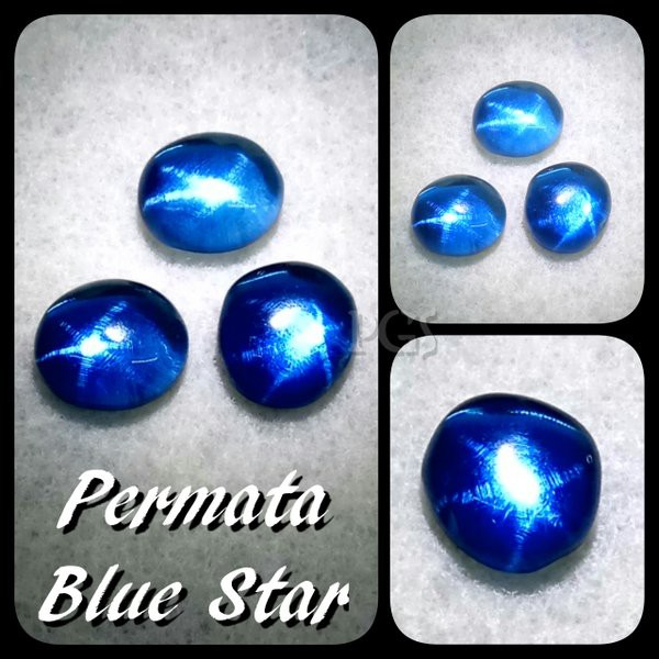 PASTI MURAH !!! BATU AKIK PERMATA BLUE STAR TOP LUSTER SERAT BERSIH LOSTONE TANPA RING / CINCIN