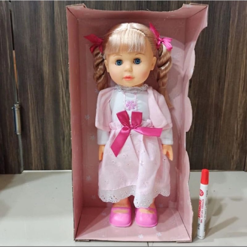 Preloved bekas like New boneka Belinda pink kepang/ walking doll/ singing doll indo