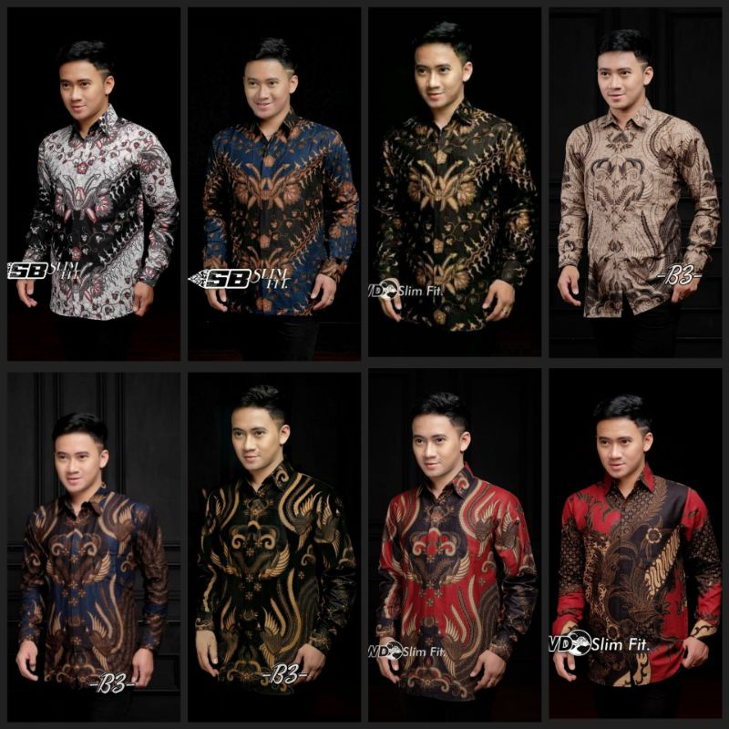 KEMEJA BATIK LENGAN PANJANG SIZE M L XL XXL