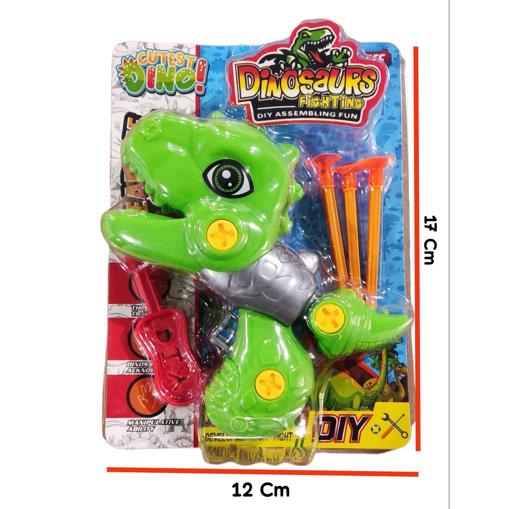 Mainan Tembakan PELURU KARET Dinosaurs DIY ASSEMBLING FUN