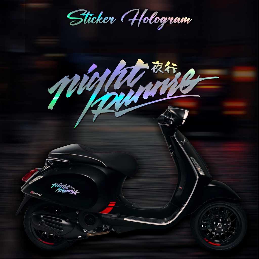 Sticker Hologram Sticker Motor Night Runner