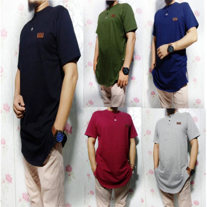 Baju Koko kaos kurta koko pakistan bahan katun combed 30s(G8V7) REAL PICT Baju Koko Pria Lengan Pend