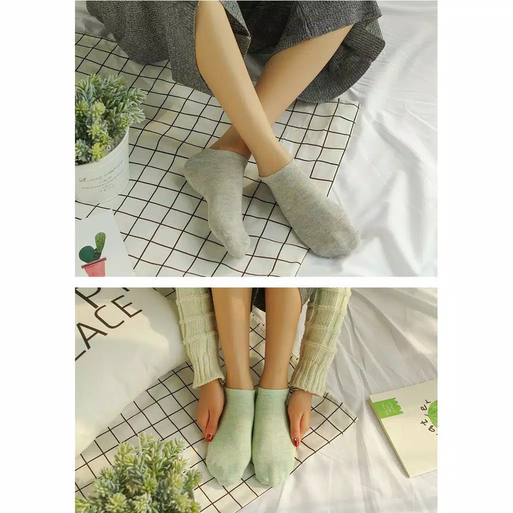 Kaos Kaki Wanita Pendek Ankle IMPORT Kaos Kaki Cewek Ankle PASTEL Kaos Kaki Perempuan Mata Kaki