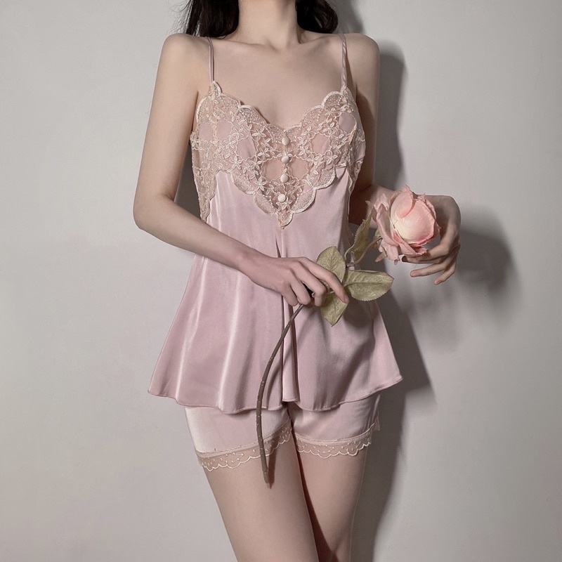 Sexy lingerie satin baju tidur sexy lingerie wanita / Baju tidur lingerie satin pajamas / Sleepwear pajamas 193-1