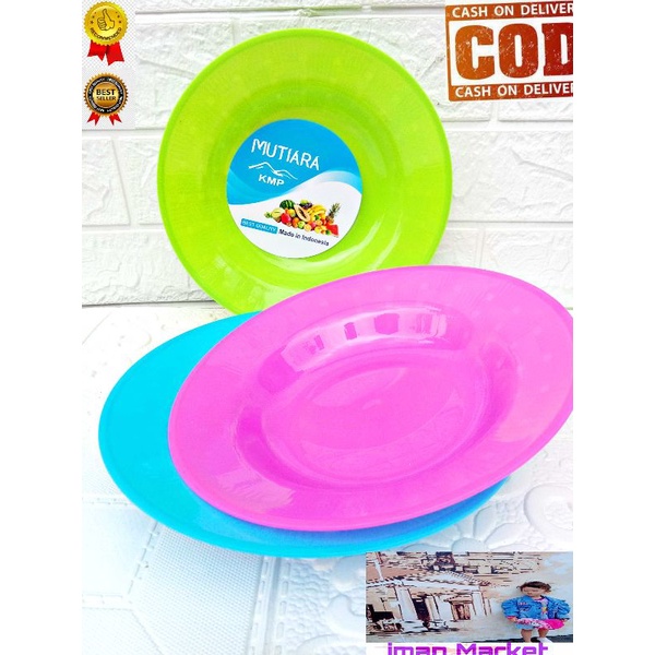 Piring makan plastik kmp dan my plast asli lentur  / piring plastik murah / piring plastik-Kmp