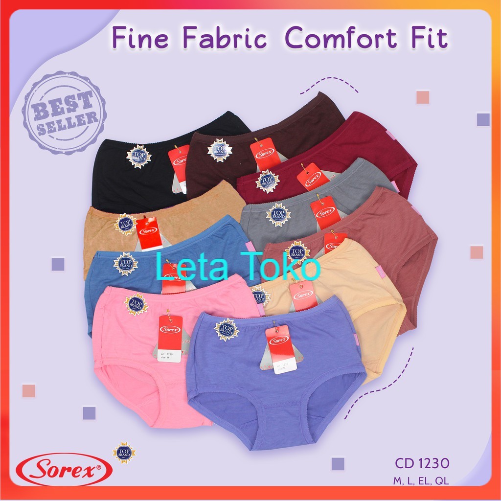 CD Sorex 1 Lusin Basic Katun Celana Dalam Wanita Sexy Sorex Lusinan Cewek Dewasa Import Murah 1230