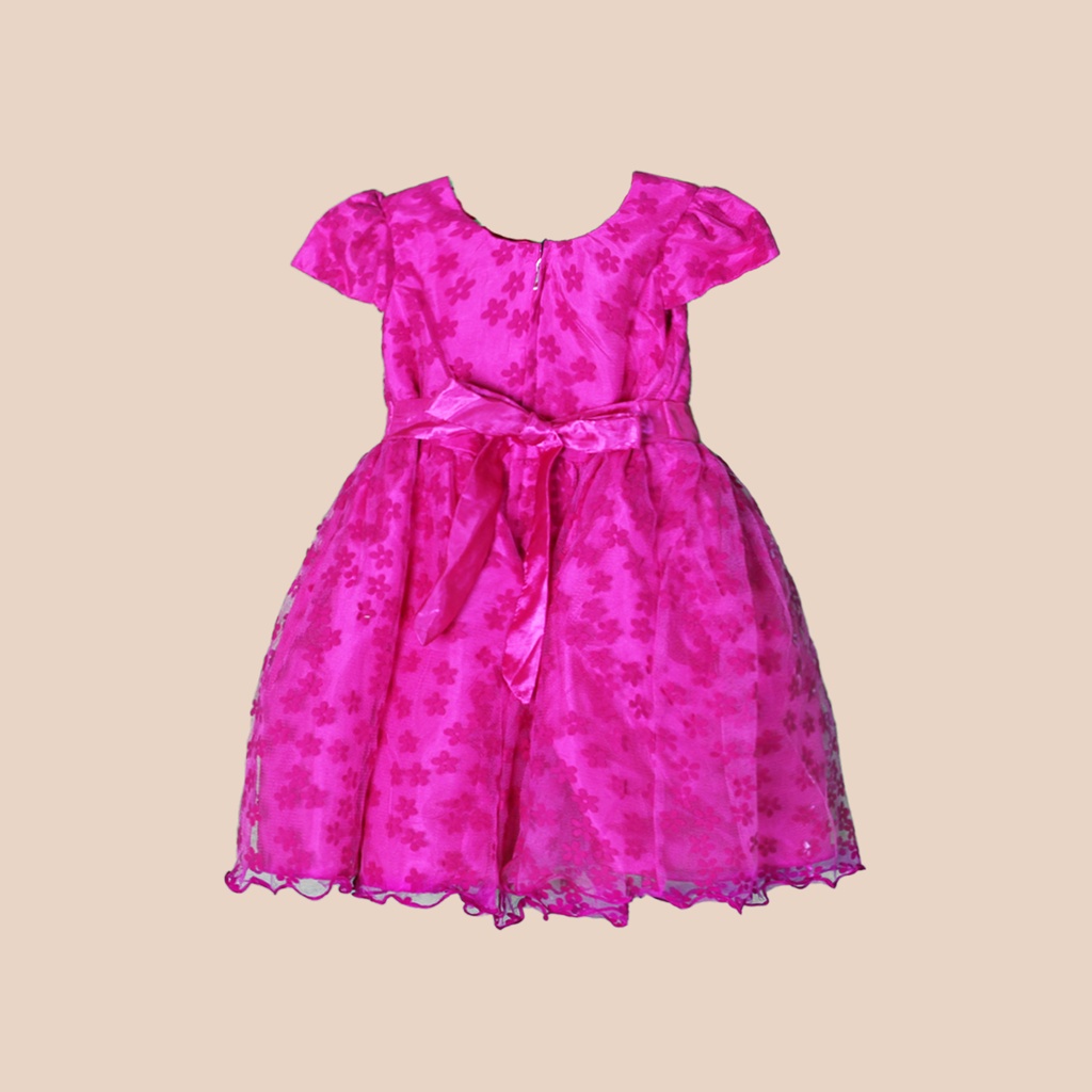 Megan Dress Anak Brokat Bunga Lace Tutu Pita Premium 1672 STL OFFICIAL