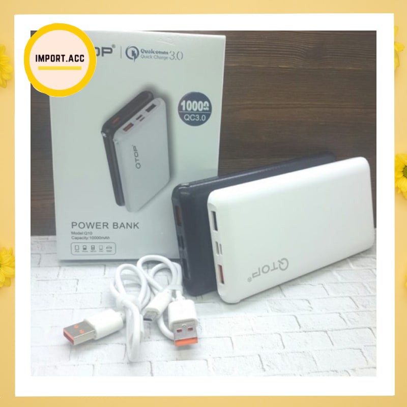 Powerbank QTOP Q10 PRO 10000mAh / PowerBank Quick Charge QC 3.0 + PD Real Capacity Power Bank