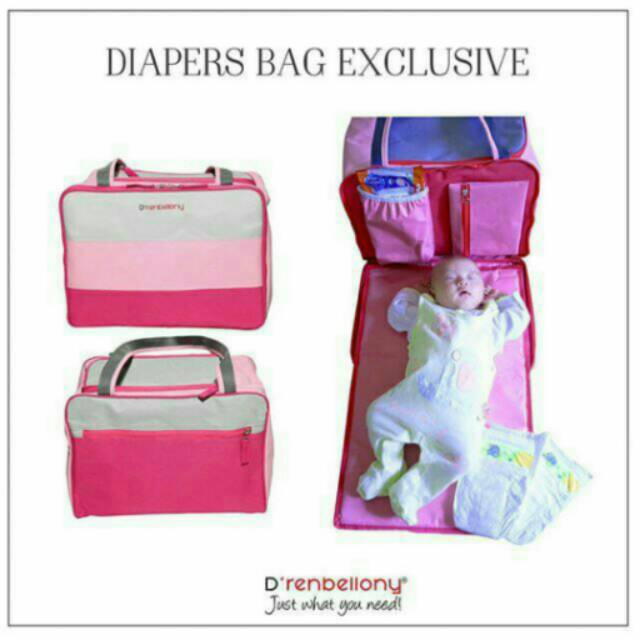 D'renbellony diaper bag exclusive / tas bayi besar PINK
