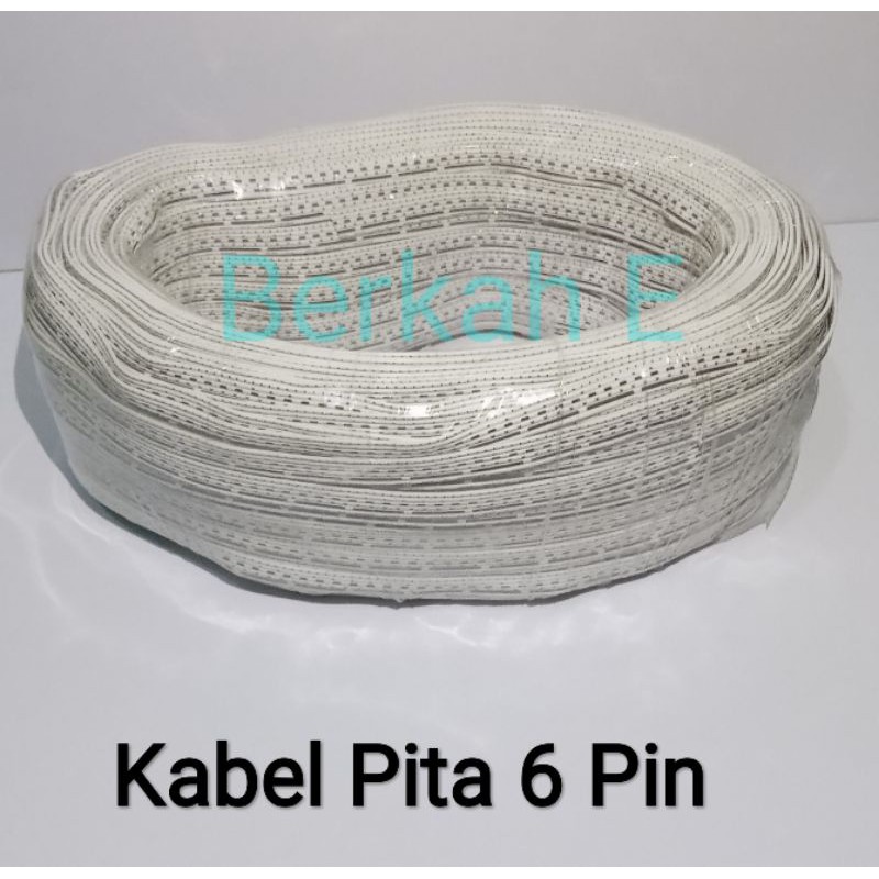 Kabel Pita 6 Jalur Strip hitam 90Meter