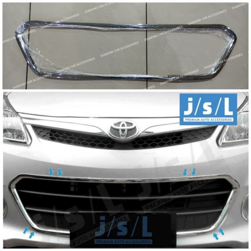 List Lis Cover Chrome Bemper Depan Toyota All New Avanza Veloz 2012-2014