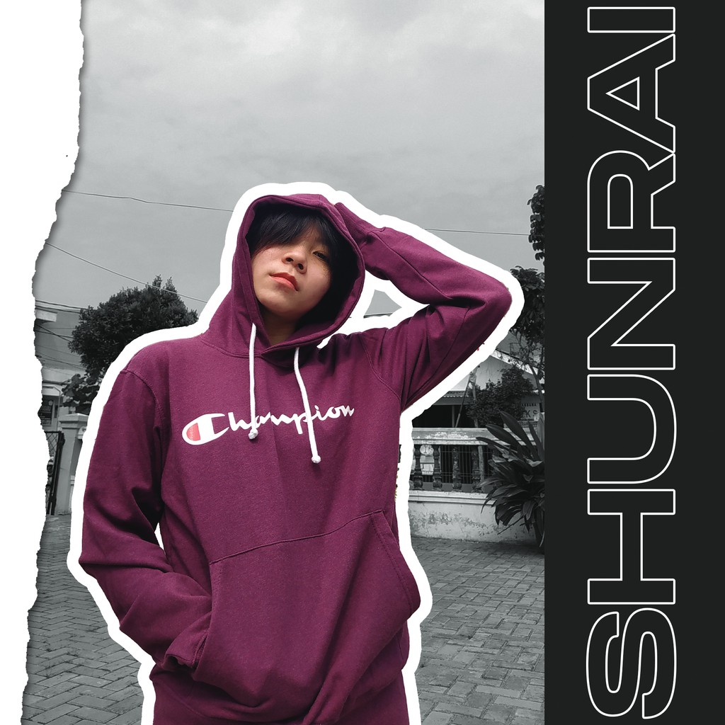 Champion Hoodie Pullover Maroon Japan Market Original C3-J117