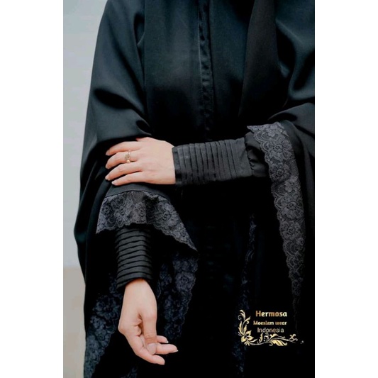 ONE SET HERMOSA SYAR'I JETBLACK MTA | GAMIS SYAR'I ONESET TERBARU