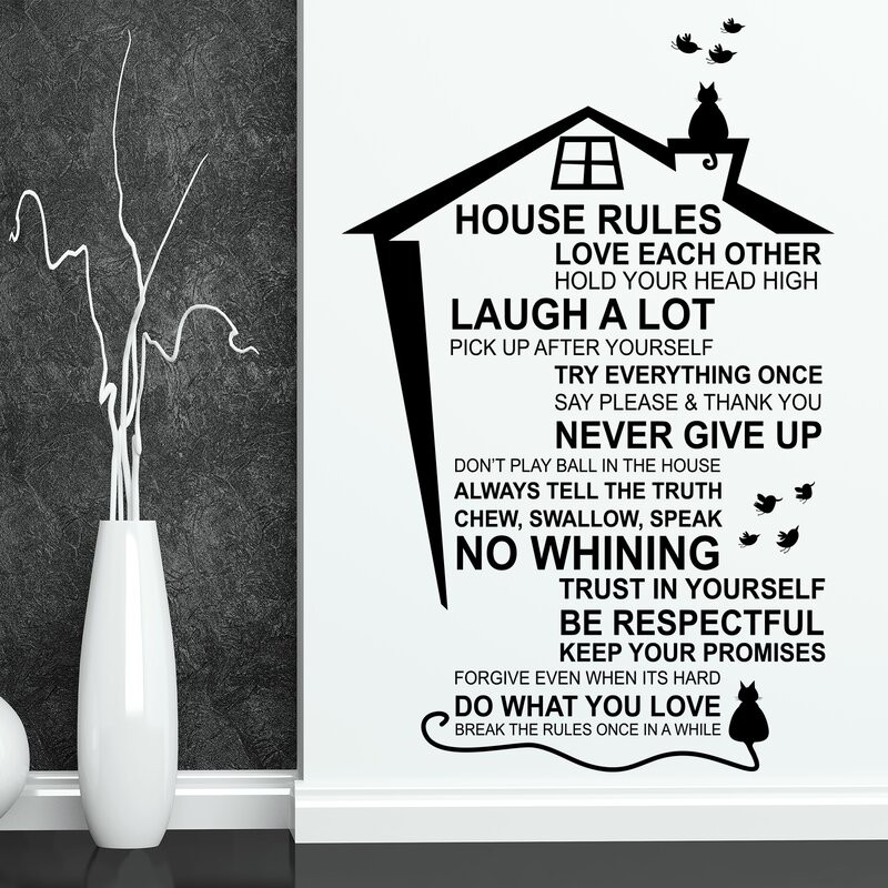 Reliza Wall Sticker Quotes House Rules Stiker Dinding RELIZA005