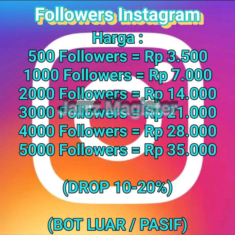 Suntik 1.000 - 5.000 Instagram Followers (MAX 100K) / Penambah Followers Instagram Termurah Se Indonesia DROP (10-20%)