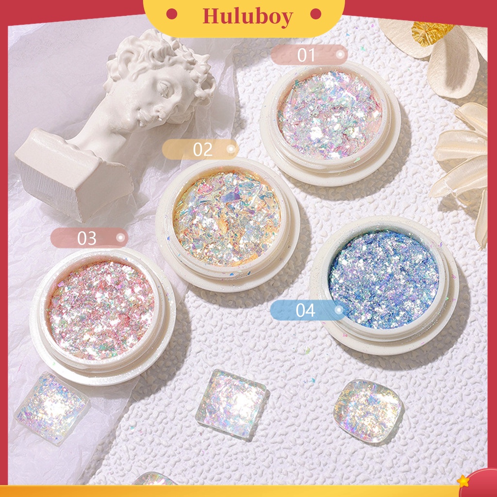 Huluboy Huluboy♡ Bubuk Glitter Sequin Ultra Tipis Warna-Warni Untuk Manicure