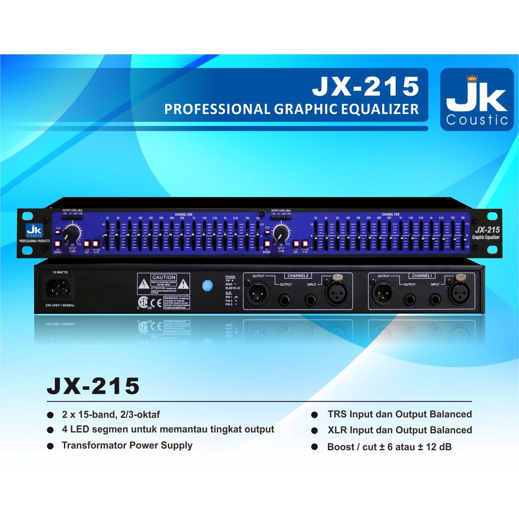 Equalizer JK Coustic JX-215 2x15 band