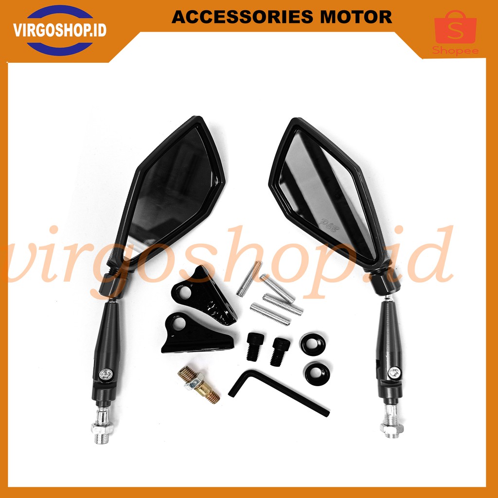 Spion Model Tomok Fairing / Non Fairing Lengkap dengan Baut Sambungan Untuk Semua Tipe Motor