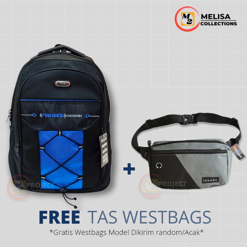 Tas Ransel Pria 25 Liter  Tas Sekolah Tas Kerja Gratis Westbags Gratis Raincover