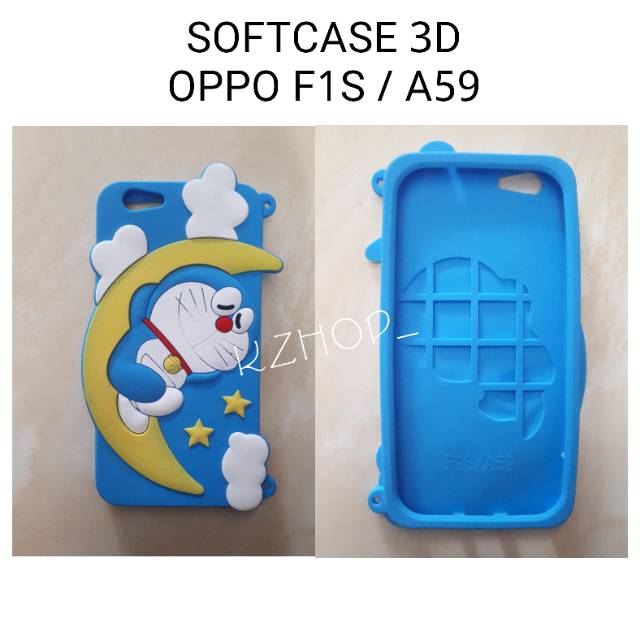 Softcase 3D Hp Oppo F1S / A59 Case Silikon Cover Karakter Kucing Doraemon Lucu
