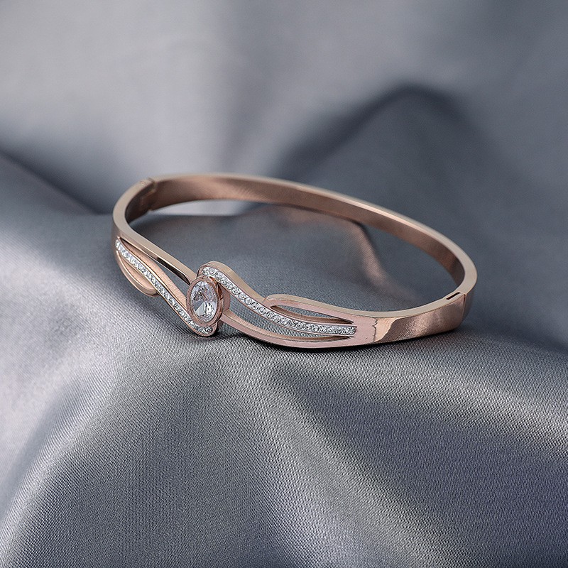 4092 Gelang Bangle Titanium Korea Style Wanita Anti Karat - ercassia