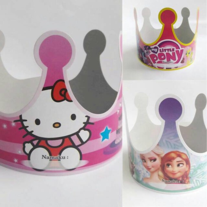 Topi Kertas Mahkota Perlengkapan Pesta Ulang Tahun Ultah