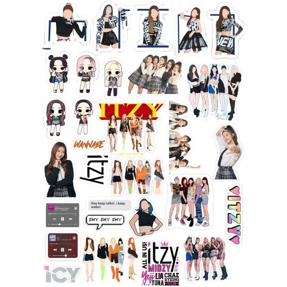 

sticker ITZY kpop aesthetic sticker pack custom journaling