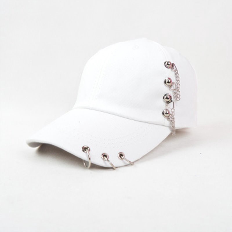 Visor cap: Topi Korea Cincin Logam Besi Topi Hoop Untuk Pria Topi Baseball Rantai Yang Dapat Disesuaikan Hip Hop Topi Peneduh Topi Topi Untuk Wanita Hadiah