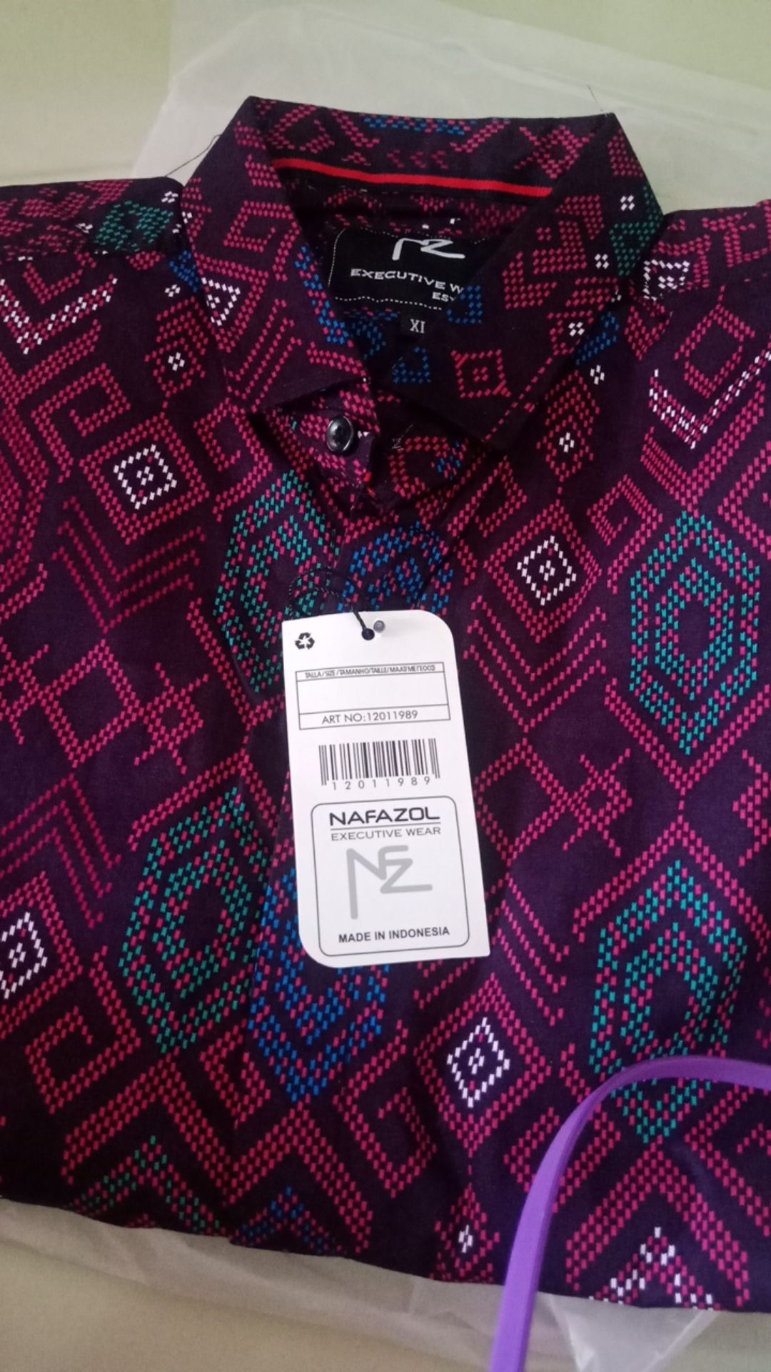 Kemeja Batik Pria Lengan Panjang Ungu Long Batik Purple Songket Murah Distro 6803