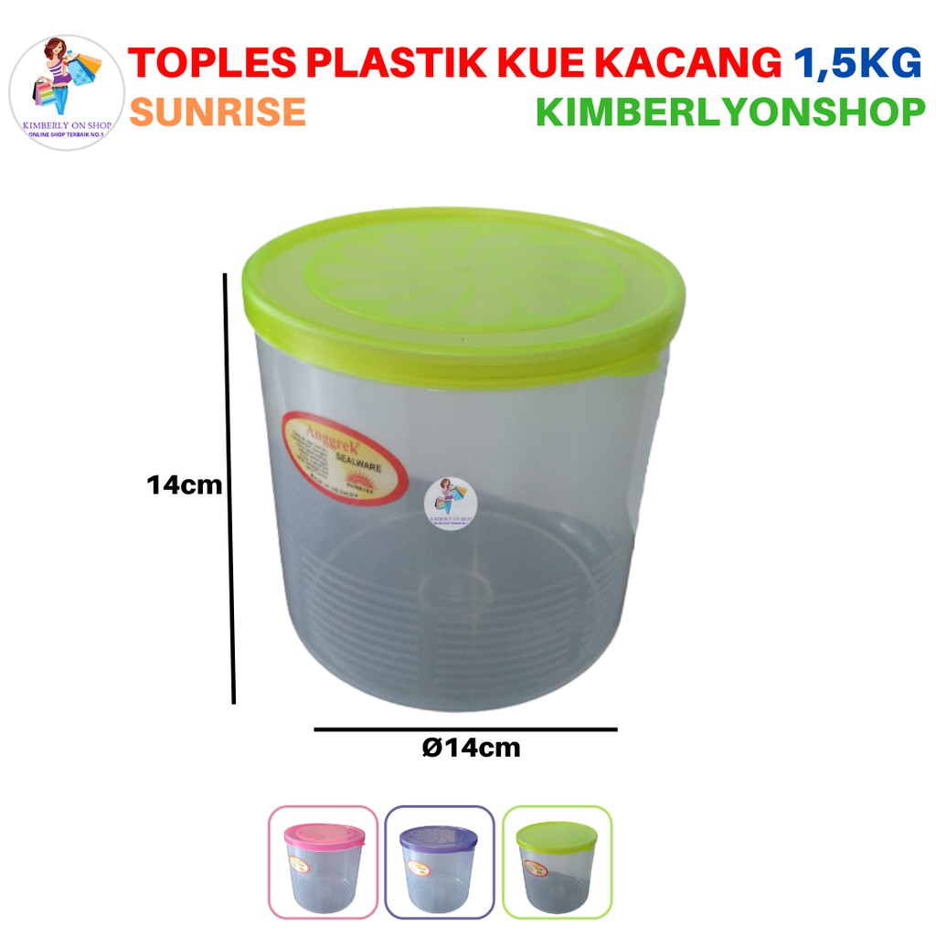 Kimberlyonshop Toples Sealware Plastik Anggrek Tempat Makan1,5kg Sunrise