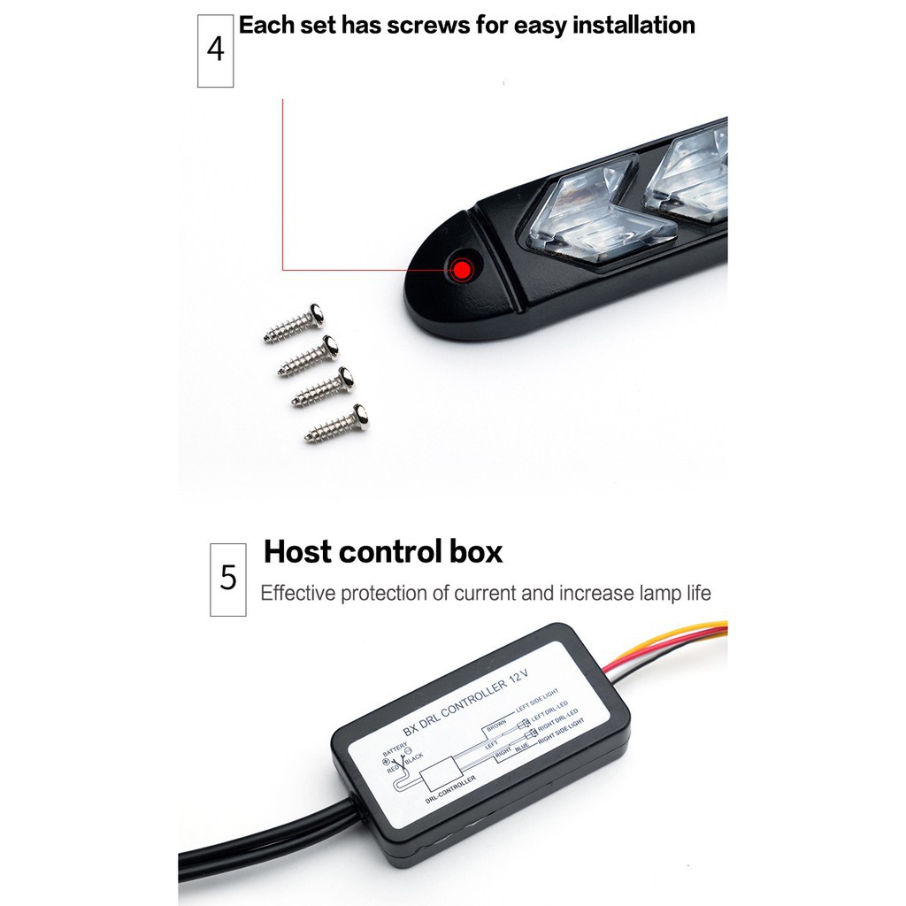 【In stock】Daul color LED Car DRL Daytime Running Lamp With Running Signal