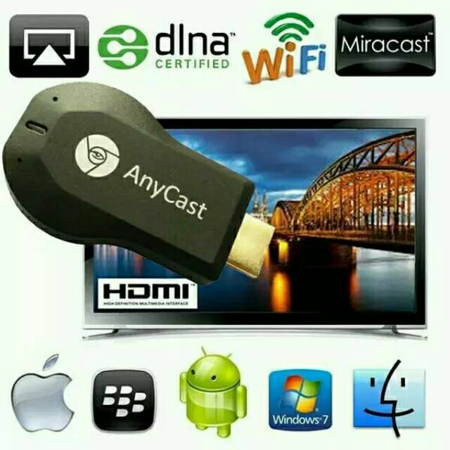 anycast alat untuk menampilkan hp ke tv wireless wifi receiver hdmi dongle micro usb