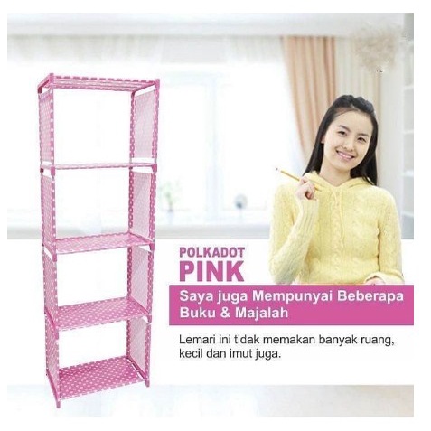 Rak Buku 5 Susun Bongkar Pasang Portable Serbaguna  (HR1)