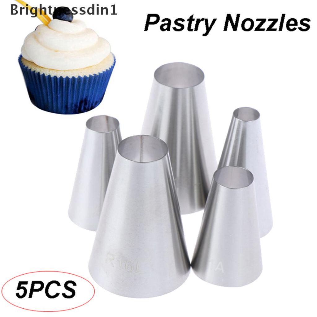 5 Pcs Alat Nozzle Icing Piping Cream Bentuk Bulat Besar 1 In 1 Untuk Dekorasi Kue