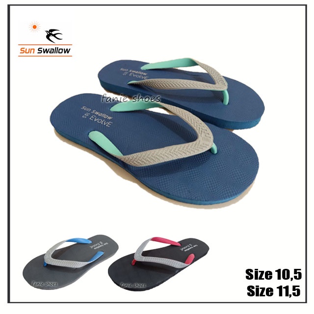 Sun Swallow Evolve 10,5 dan 11,5 / Sandal Jepit Rumah / Sandal Santai / Sandal Karet / Sandal Wudhu