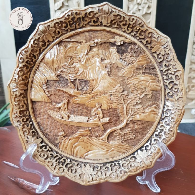 Piring hias jadul/piring pajangan/piring resin pajangan/piring pajangan antik resin/
