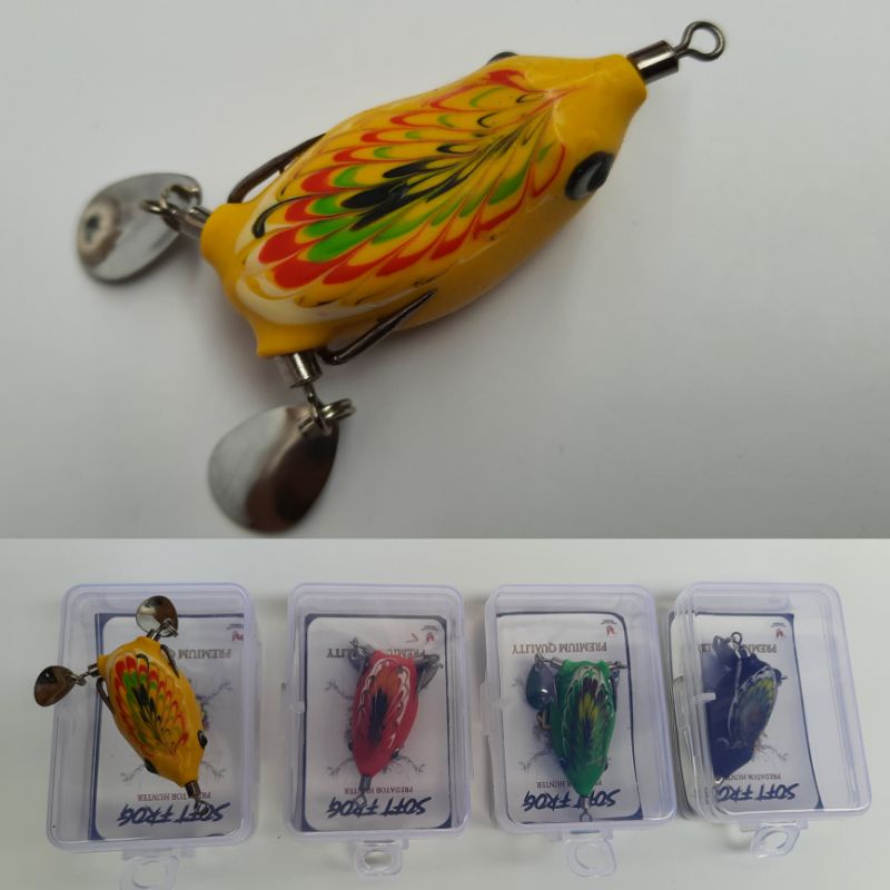 SOFT FROG  DOBLE BLADE  Premium Predator Hunter 4cm / 6gr Kemasan kotak lure sperti di gambar