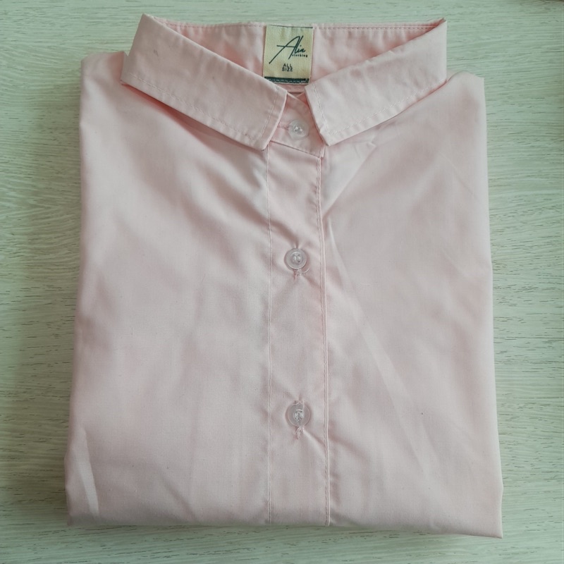 Ariska Shirt by Alia clothing kemeja wanita polos-Soft pink