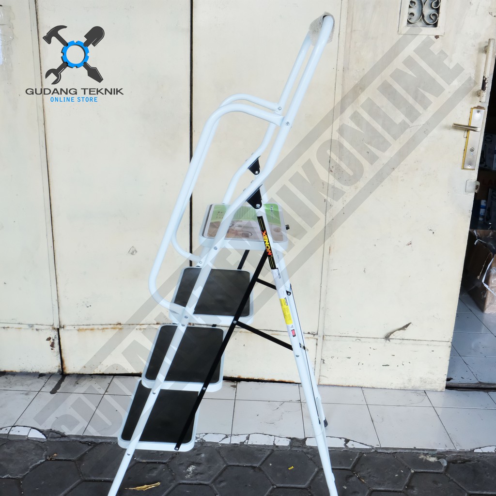 Tangga Lipat Rumah Besi With Handle Xenon 4S / Tangga Rumah Lipat Besi With Handle 4 Step Putih