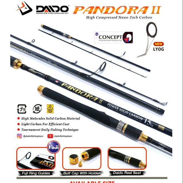 Joran sambung 2 carbon  180 daido pandora II murah laris Semarang
