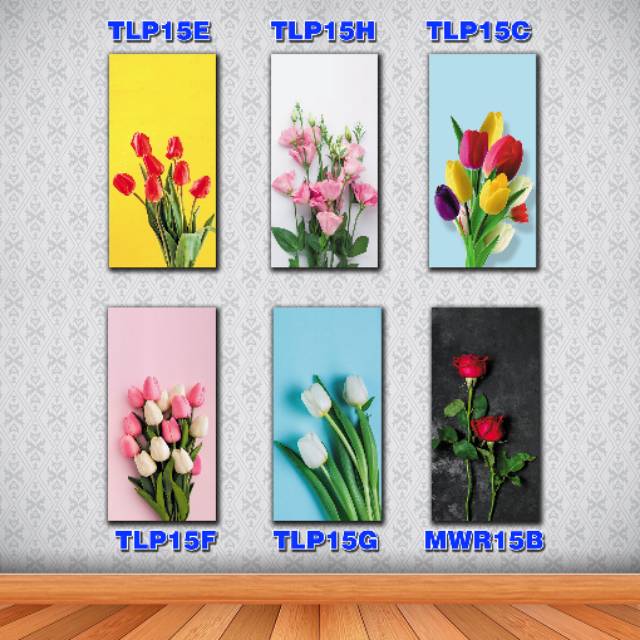 Dekorasi hiasan dinding pajangan dinding rumah poster kayu bunga tulip