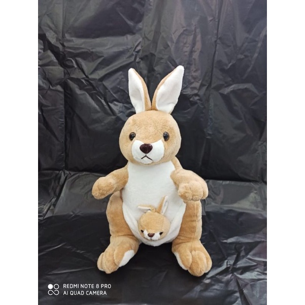 Boneka mainan anak hewan binatang khas australia kangguru dengan anak lucu menggemaskan unik