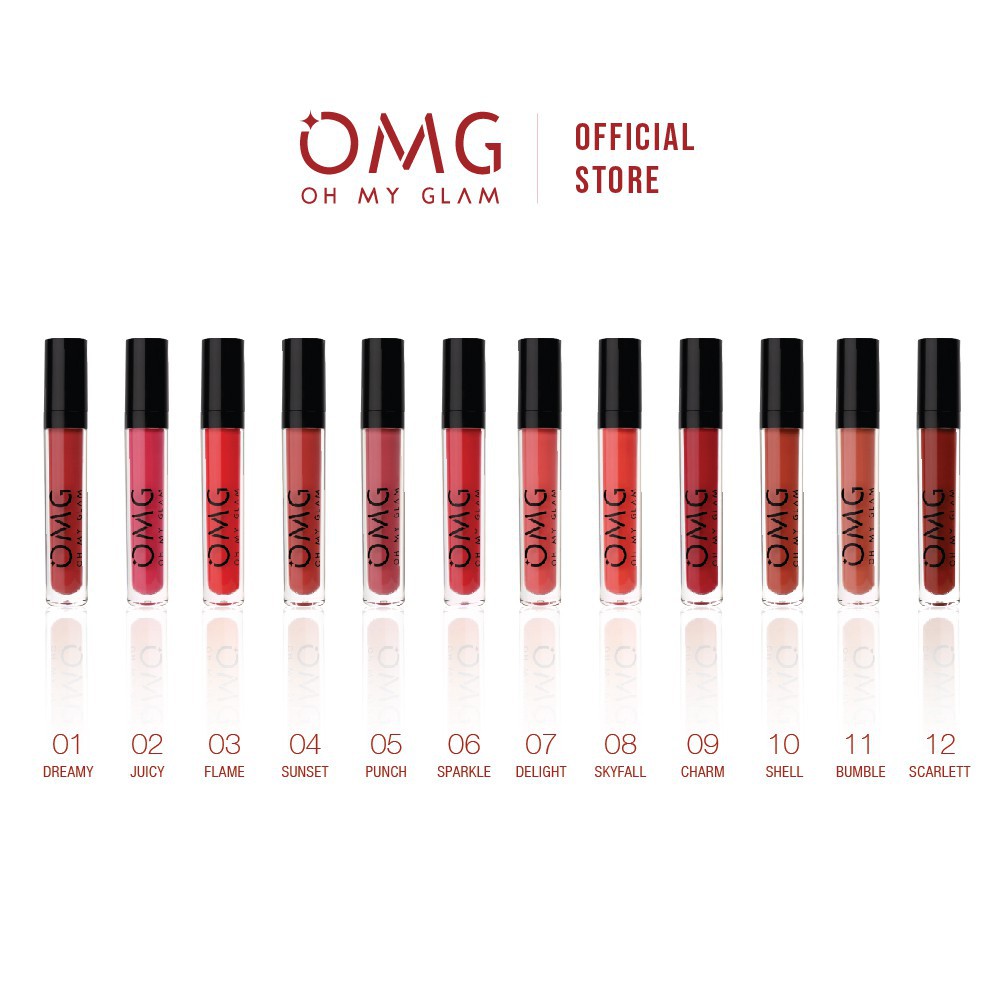 OMG OH MY GLAM MATTE KISS LIP CREAM - Warna Intense, Maskproof, Tahan Lama &amp; Ringan ❤ jselectiv ❤ Lip Cream O.M.G - ORI✔️BPOM✔️COD✔️