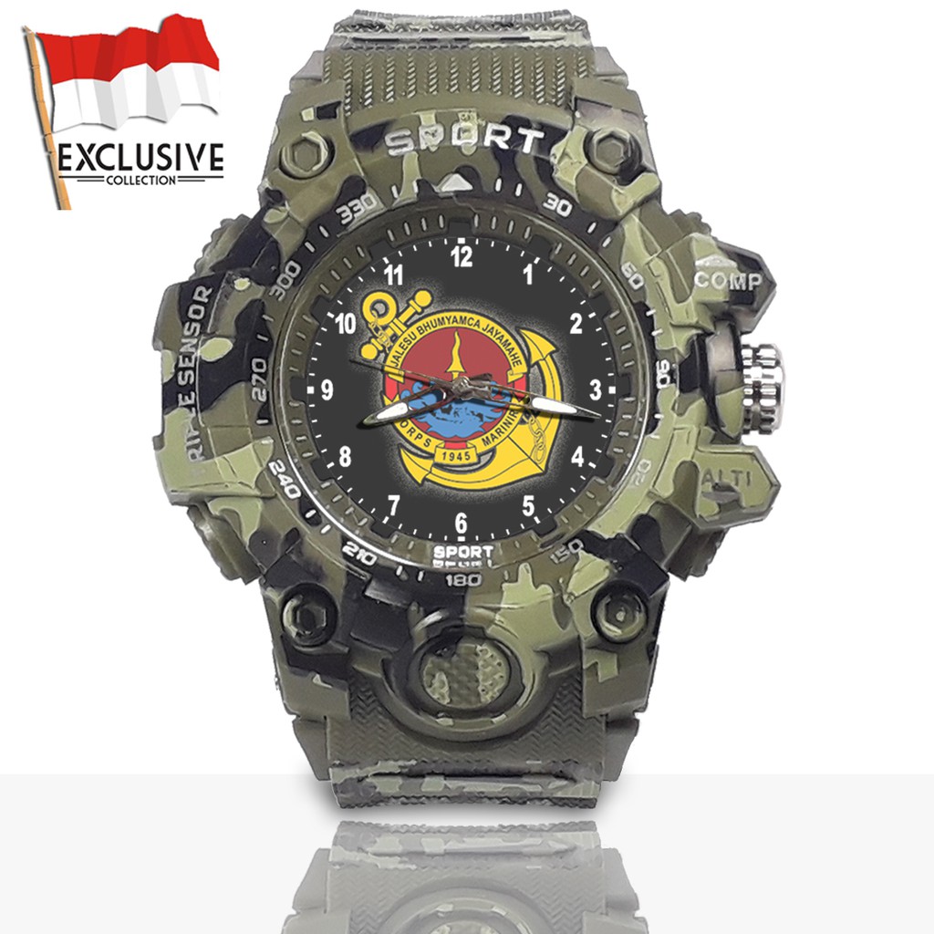 (Exclusive) Jam Tangan MARINIR - TNI Loreng Army | Motif 2