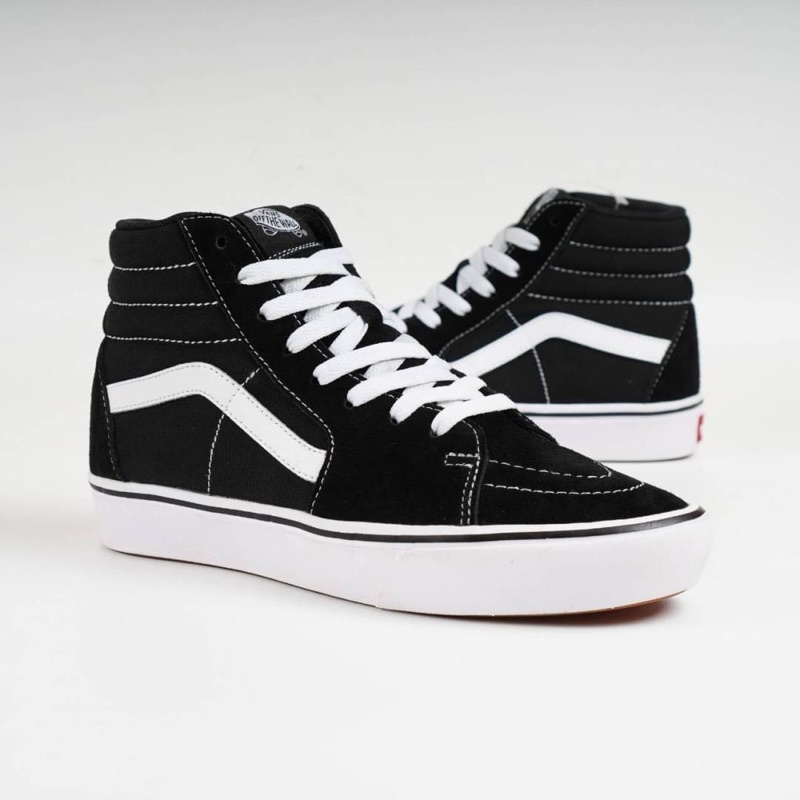 Sepatu Vans Sk8 HI Comfycush Black White Perfect kick 100% Bnib