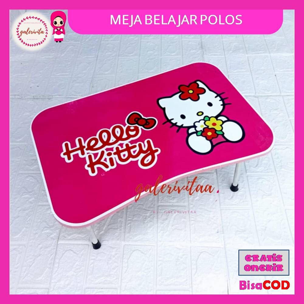 Meja Belajar Lipat Portable Minimalis Hello Kitty / Meja Belajar Lipat Karakter / Meja Leptop