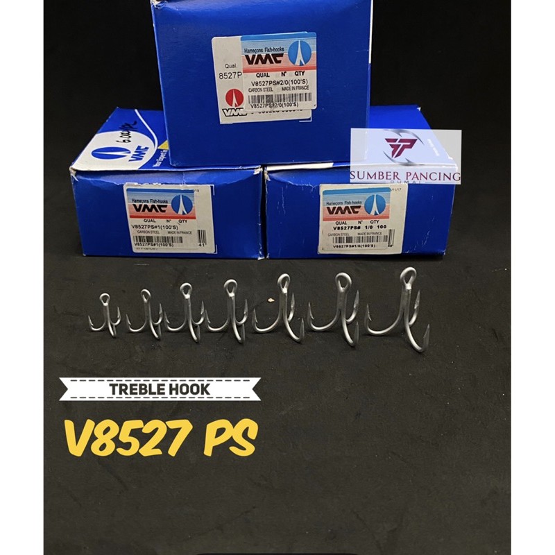 TREBLE HOOK VMC V8527 PS (harga per kotak) isi 100pc Size : 1-2-4-6 4X Strong