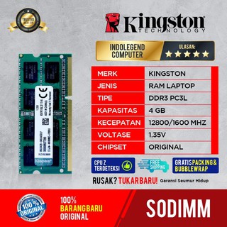 KINGSTON SODIM DDR3L 4GB PC12800 1.35VOL