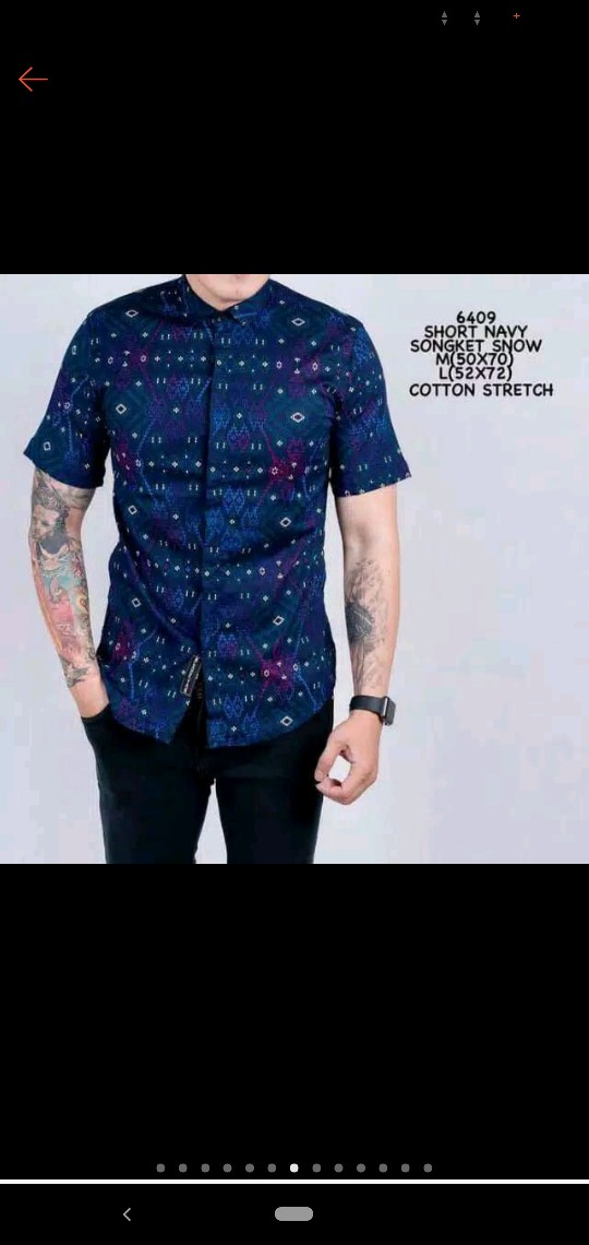 Bswart Batik Hrb026 Kenongo Hem Pendek Padi Pekalongan M L Xl Batik Pria Murah Modern Grosir Batik